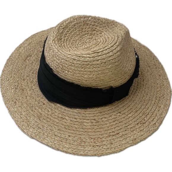 & Other Stories straw fedora hat in natural M/56 - Picture 2 of 9